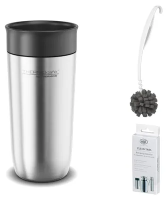 Image de THERMOS TC – Mug isotherme pour boisson quotidienne, 0,36 l. Thermos en acier inoxydable, finition mate. Coffret comprenant : brosse de nettoyage, CLEAN FIX 30 cm, et pastilles nettoyantes CLEAN TABS (20 pièces). | Référence : HAN 4202205036 | EAN : 5010576967183