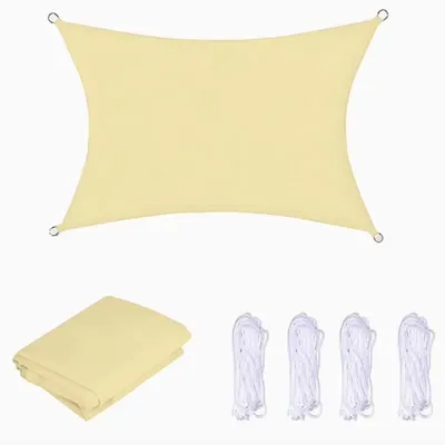 Productafbeelding van Waterdichte zonnescherm - Rechthoekig schaduwdoek - UV-bescherming - Oxford-stof - Waterdicht - 3 x 4 meter - Beige
