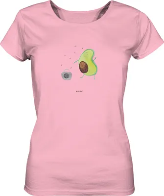 Produktbild von Mr. & Mrs. Panda Damen T-Shirt Avocado Tanzen Größe S - Baumwolle Pink - Geschenk, Rundhals, Party, Oberteil, Kurzarm, Singen, Basic, Musik, Sommershirt, Fröhlich