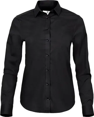 Produktbild von Baumwolle Classics-18.4025 Luxus Stretch Damen Bluse langarm XL schwarz