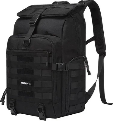 Produktbild von Famanu Rucksack 30L - Militärischer Tagesrucksack für Outdoor - Schwarz