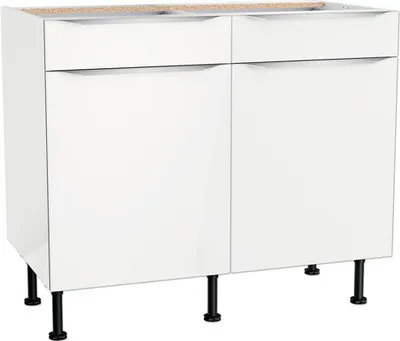 Produktbild von Optifit Unterschrank mit Schublade und Drehtür Arvid986 BxTxH 100 x 58,4 x 87 cm weiß glänzend zerlegt KFAV U106-8E+