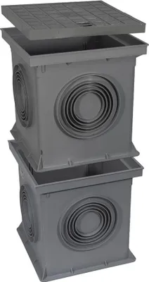 Produktbild von Marley Einlaufschacht mit Schacht ohne Boden + Schachtdeckel 300x300mm Hofablauf Ablauf