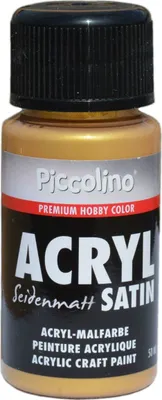 Produktbild von Acrylfarbe seidenmatt, Gold 50ml - Piccolino Acryl Satin - Premium Hobby Color