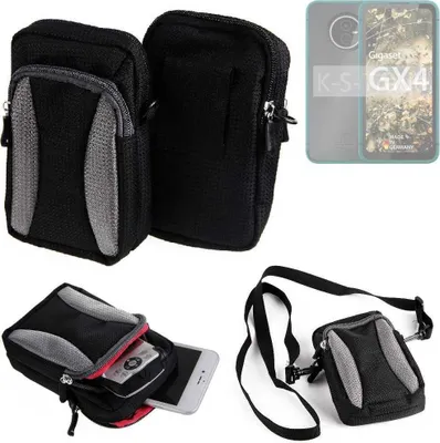 Produktbild von K-S-Trade Holster Schutz Hülle kompatibel mit Gigaset GX4 Handy Hülle Gürteltasche Umhängetasche mit Zusatzfach schwarz
