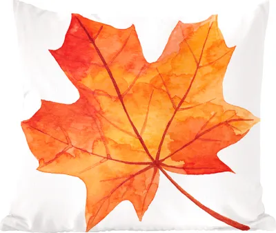 Produktbild von MuchoWow® Zierkissen Sofakissen Wohnzimmer Dekokissen 45x45 cm Herbst - Zeichnung - Blatt - Schlafpolster - Polster für das Sofa