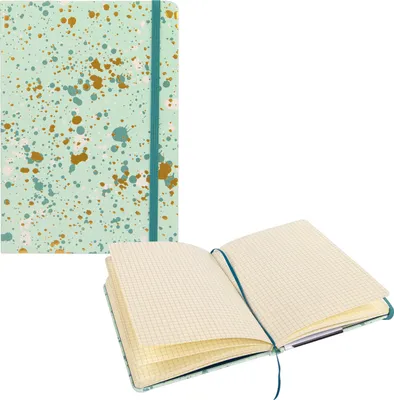 Produktbild von Notizbuch Sparkle mint kariert 140 x 200 mm, 192 Seiten, 100 g,