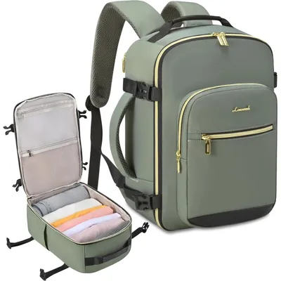 Productafbeelding van Handrugzak, 40x20x25 cm, geschikt voor handbagage, met laptopvak, waterafstotend, groen