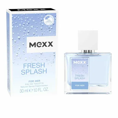 A perfume bottle and its packaging are displayed against a white background.