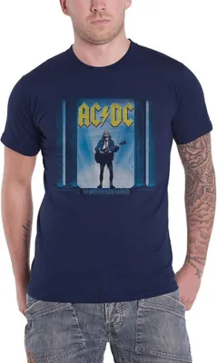 Image de AC/DC - "Who Man Who" T-shirt homme/femme unie RO1677 (M) (Bleu marine)