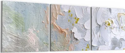 Produktbild von DEQORI Glasbild Echtglas 3x50x50 cm 'Pastellblütenmeer' Wandbilder XXL groß