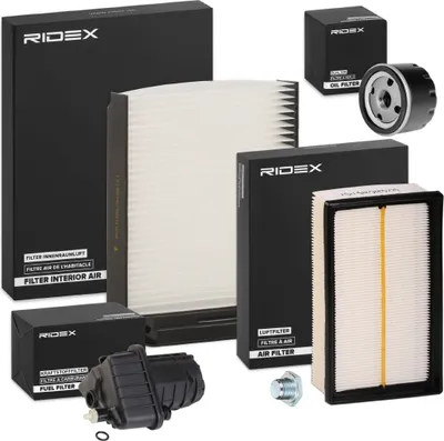 Produktbild von RIDEX Filterset Inspektionspaket Filtersatz für RENAULT Clio III Schrägheck (BR0/1, CR0/1) MODUS / GRAND MODUS (F/JP0) CLIO Grandtour (KR0/1)