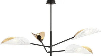Zdjęcie produktu dla Żyrandol VENE czarno-biały-złoty 4xE14x10W metal wym:51x102x102cm IP20 Emibig