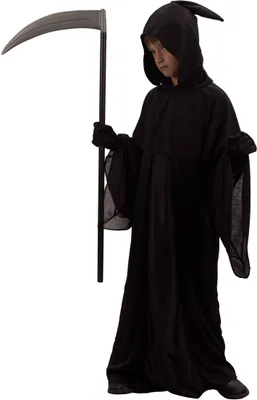 Immagine prodotto di Costume da mietitore per bambini Costume di Halloween nero - 122/134 (7-9 anni)
