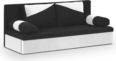 Produktbild von 3-Sitzer-Sofa mit Schlaffunktion POLO - Schwarz/Weiß