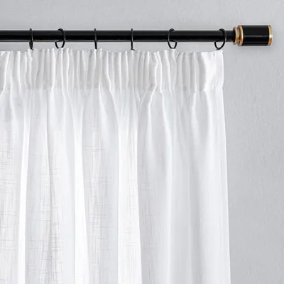 Produktbild von Vorhang mit Plooi- und Schlaufenband, halbtransparent, 2-teilig, 235 x 140 cm, für Wohnzimmer
