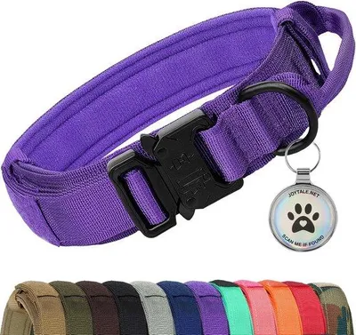 Image de Collier pour chiens de taille moyenne avec poignée et code QR