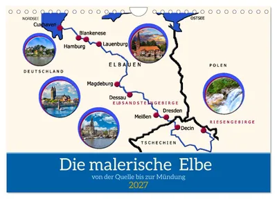 Produktbild von Die malerische Elbe (Wandkalender 2027 DIN A4 quer), CALVENDO Monatskalender