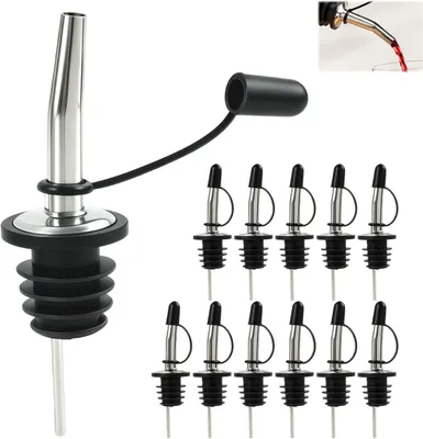 Imagen del producto de Dispensadores de acero inoxidable, juego de 12 unidades, flexibles y compatibles con botellas, para un vertido controlado