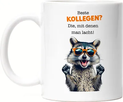 Produktbild von Beste Kollegen? Die mit denen man lacht Tasse Weiß Verabschiedung Kollegin Jobwechsel