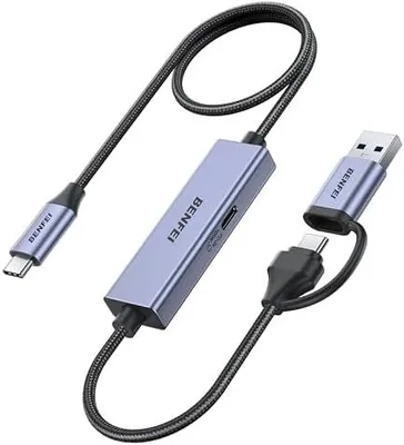Produktbild von BENFEI USB C Video/Audio Capture Card, USB C auf USB A/C Capture Card, Full HD 1080P 60FPS Video Grabber für Gaming Reko
