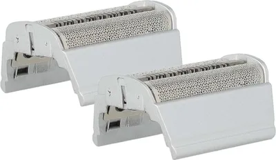 Produktbild von vhbw 2x Doppelscherfolie kompatibel mit Braun 370, 380, 350, 360, 390cc Elektrorasierer + Rahmen, silber
