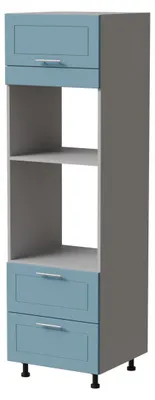 Productafbeelding van Ovenombouwkast BARI, 60x207 cm, geverfd. Uitvoering naar keuze. BA-D14/RU/2 - 284, RAL 5024, pastelblauw, mat, grijs