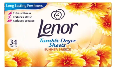 Image de Lingettes pour sèche-linge Lenor - Brise d'été - Summer Breeze, 34 pièces
