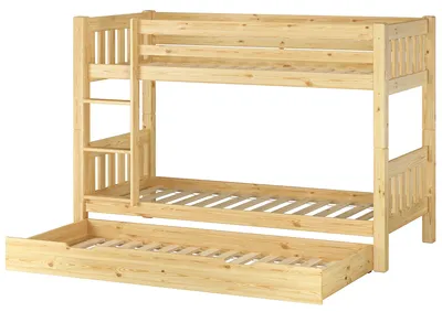 Produktbild von Kinderetagenbett massiv Kiefer Kinderzimmer Stockbett Hochbett Zubehör wählbar V-60.06-09Rollrost und Gästebettkasten inkl.