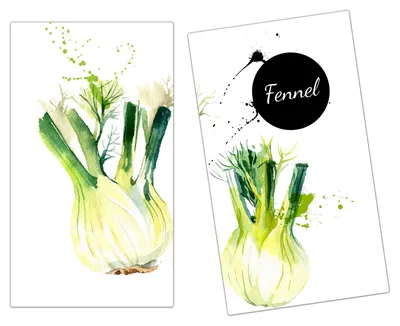 Produktbild von Spritzschutz Herdabdeckplatte Schneidebrett aus Glas Design aus Sellerie 2-Teilig (60x52cm)