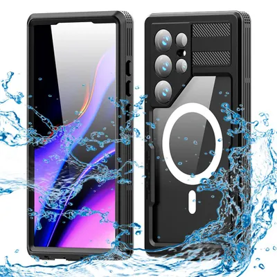 Produktbild von ShellBox Wasserdichte Schutzhülle IP68 für Samsung Galaxy S24 Ultra – Schwarz