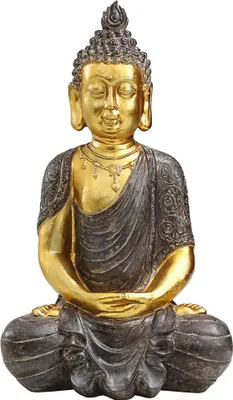 Produktbild von Dehner Buddhafigur Buddha ca. 52.5 x 22.5 x 32 cm, Polyresin, gold