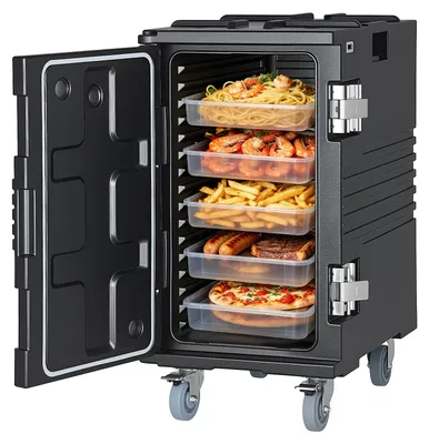 Immagine prodotto di VEVOR, Contenitore termico da 120 litri, isolante per mantenere caldi e freddi gli alimenti. Contenitore termico in LLDPE, dimensioni 650 x 450 x 774 mm, ideale per il trasporto di cibo e bevande. Contenitore termico adatto a diverse dimensioni di pentole (senza pentole)