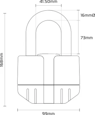 Produktbild von OXFORD Alarmschloss Boss 16mm + Kette 12mm x 1.2m - Sold Secure Gold / FG SBSC / ART4