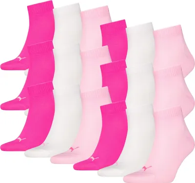 Produktbild von 18 Paar Uni Puma Quarter kurze Sportsocken in Pink Lady Größe 39-42