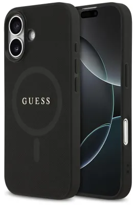 Zdjęcie produktu dla Etui Guess Saffiano Classic Logo MagSafe do iPhone 17 czarny