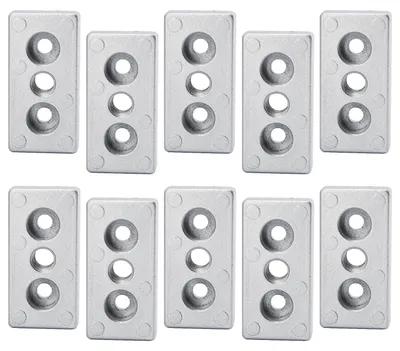 Imagen del producto de Juego de 10 placas base de aluminio para uniones de perfiles 3060