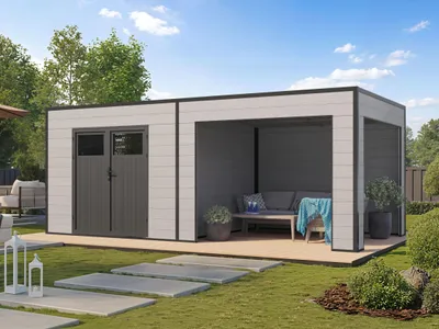 Produktbild von WPC Gartenhaus Modell Cubus Lounge 16,25 m²