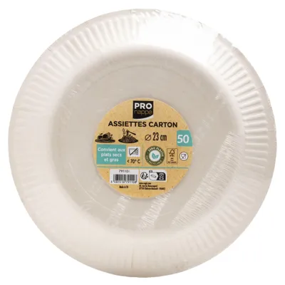 Image de PROnappe 79110I 50 PROnappe Pappteller 23,0 x 23,0 cm