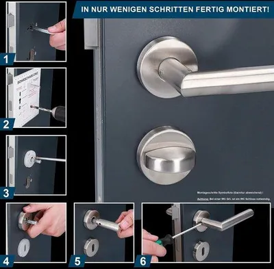 Produktbild von Famanu Türgriff - Rosettengarnitur mit Druckknopf