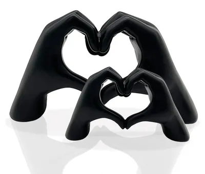 Liebes-Hand-Skulptur, schwarz, 24,5 x 8 x 14 cm