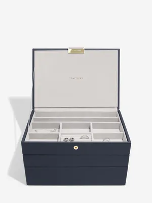 Productafbeelding van STACKERS NAVY BLUE - Sieradendoos - Juwelendoos - Sieradenhouder - Sieraden Organizer
