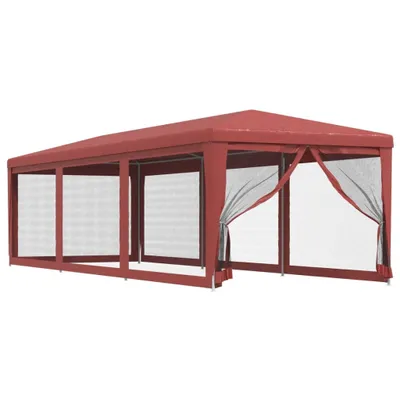 Produktbild von vidaXL Partyzelt mit 8 Mesh-Seitenwänden Rot 3x9 m HDPE