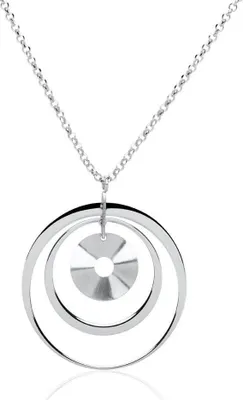 Produktbild von Halskette für Damen aus 925er Sterling Silber, rhodiniert, mit Kreisanhänger