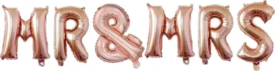 Produktbild von Folienballon Schriftzug Mr & Mrs, Rosegold, ca. 40 cm für Luftbefüllung