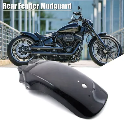 Produktbild von Motorradheck-Metal-Mudguard für Honda Yamaha Chopper Cruiser schwarz
