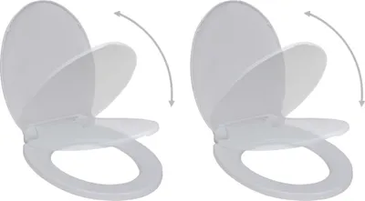 Image de Abattant WC avec frein de chute 2 pcs Plastique Blanc