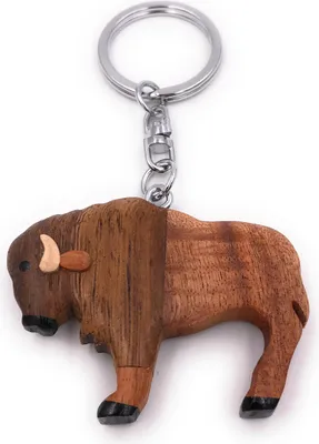 Immagine prodotto di Onwomania portachiavi in legno toro corrida bue bestiame animale ciondolo fascino