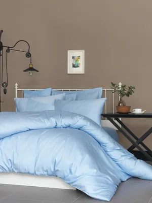 Produktbild von L'Essentiel Linge de Maison, De Blue, Satin-Super-King-Size-Spannbettlaken (FR) (IT) (ES) (DE), Blau, 100 % Baumwollsatin, 180 x 200+30 cm