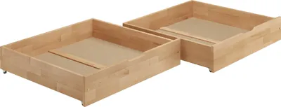 Produktbild von Bettkasten zweiteilig aus Buche als Staukasten für unsere Betten - Buche farblos lackiert 90.10-BS37